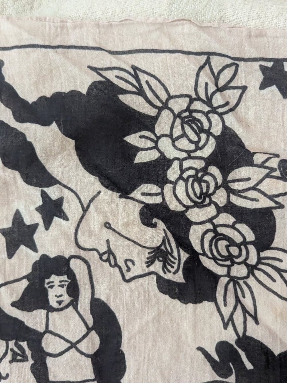 Straight to Hell Tattoo Art Scarf Kerchief 16" - Picture 2 of 3